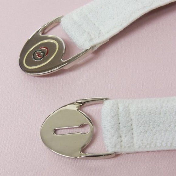 Gucci NOS White Terry Cloth & Red Green Enamel - Picture 5 of 8